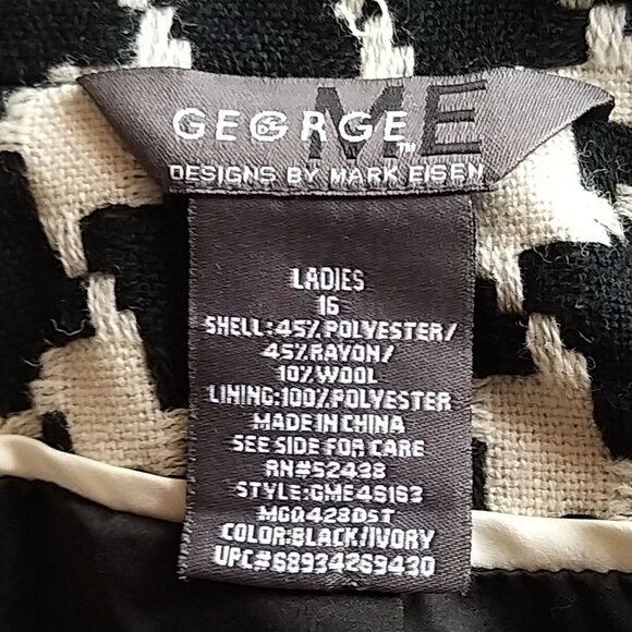 George Me. Stylish Houndstooth Blazer Size 16 - Picture 9 of 11
